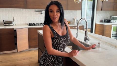 Busty stepmom Anissa Kate gives her stepson a wild kitchen release