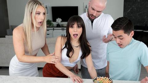 A burnt breakfast turns into a wild family swap foursome