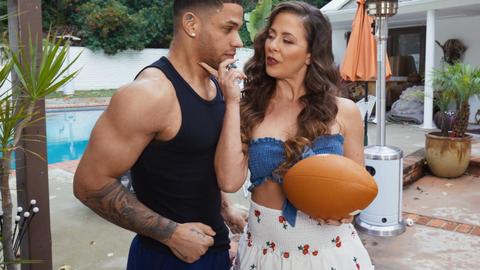 Younger guy catches cheating MILF trespassing and swallows it all