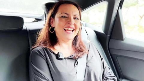 Big-titted brunette Cristal gets cum on her tits after a homemade session