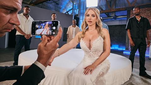 Her wedding dress fantasy comes true in this bbc gangbang