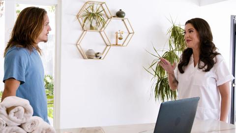 Stepson oils up blind masseuse for a wild creampie