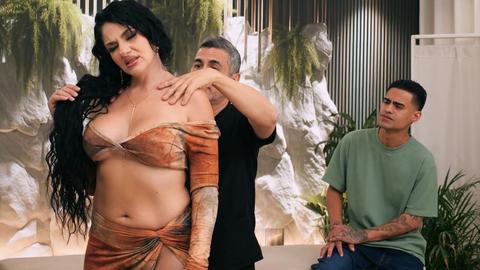 A naughty massage leaves this hot milf craving her stepson