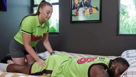 Brunette MILF Melanie takes care of massive black cock