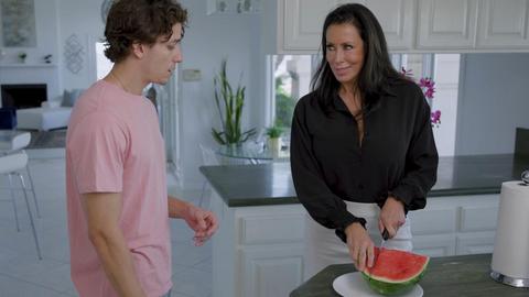 Hot older woman with big tits gets filled by a young stud