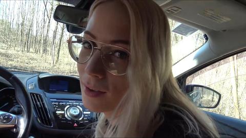 Public car sex leads to a messy anal creampie in the woods